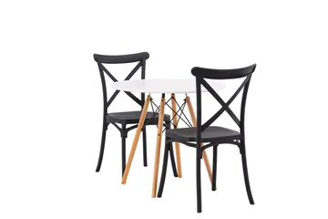 Danburi Matgrupp 60 cm Rund med 2 Crosett stolar - Svart - Products - Möbler - Bord & matgrupp - Matgrupp