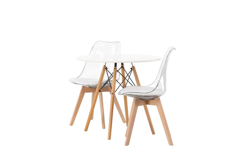 Danburi Matgrupp 60 cm Rund med 2 Edvin stolar - Vit - Products - Möbler - Bord & matgrupp - Matgrupp