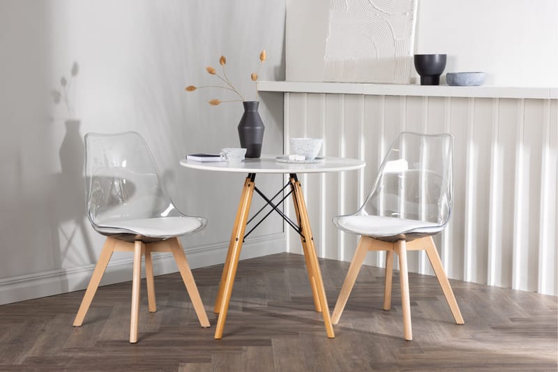Danburi Matgrupp 60 cm Rund med 2 Edvin stolar - Vit - Products - Möbler - Bord & matgrupp - Matgrupp