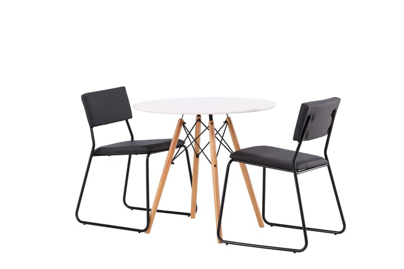 Danburi Matgrupp 60 cm Rund med 2 Kenth Stolar - Svart - Products - Möbler - Bord & matgrupp - Matgrupp