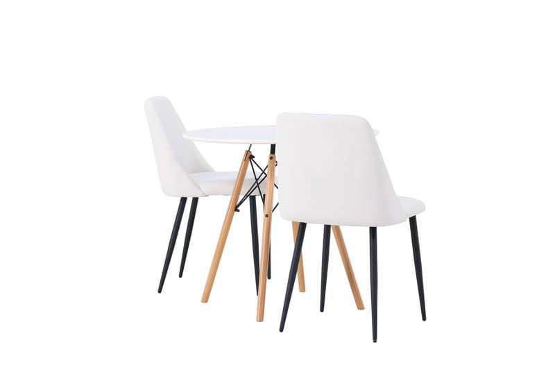 Danburi Matgrupp 60 cm Rund med 2 Night stolar - Vit - Products - Möbler - Bord & matgrupp - Matgrupp