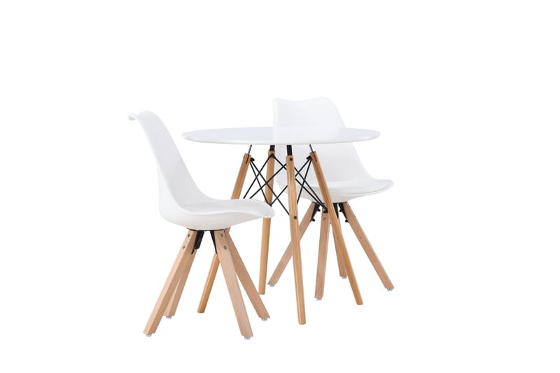 Danburi Matgrupp  60 cm Rund med 2 Zeno stolar - Vit - Products - Möbler - Bord & matgrupp - Matgrupp