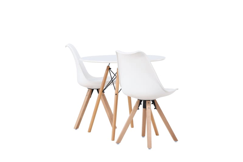 Danburi Matgrupp  60 cm Rund med 2 Zeno stolar - Vit - Products - Möbler - Bord & matgrupp - Matgrupp