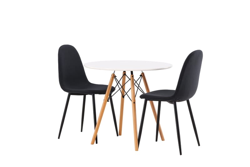 Danburi Matgrupp 60 cm Rund med 2 Polar stolar - Svart - Products - Möbler - Bord & matgrupp - Matgrupp