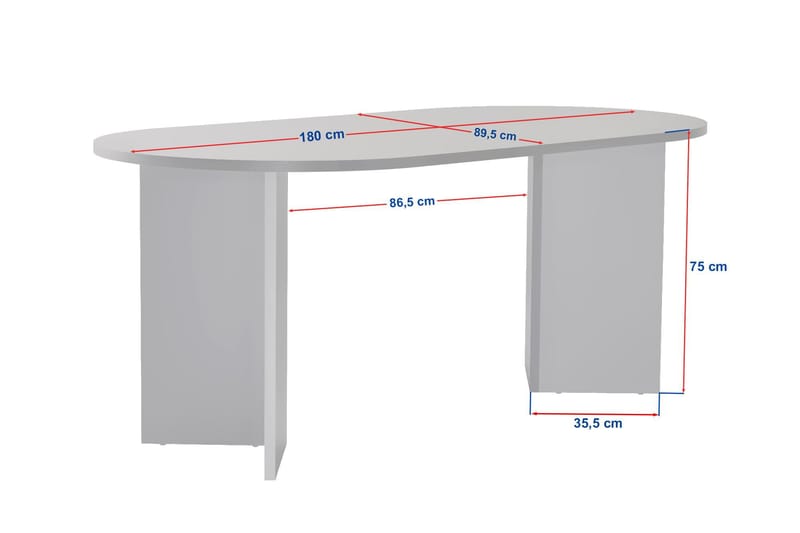 Dano Matbord 180 cm Oval - Travertin och valnöt - Products - Möbler - Bord & matgrupp - Matbord & köksbord