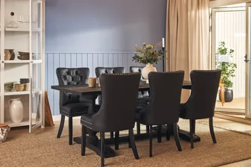 Dijon Matgrupp 200 cm inkl 6 Bergviken Stolar Konstläder - Brun - Products - Möbler - Bord & matgrupp - Matgrupp