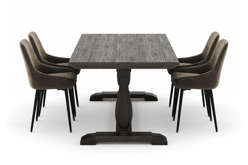 Dijon Matgrupp 200x100cm med 4 Alsarp Matstolar - Brun - Products - Möbler - Bord & matgrupp - Matgrupp