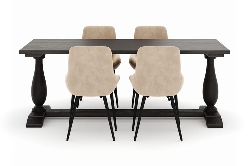 Dijon Matgrupp 200x100cm med 4 Alsarp Matstolar - Brun - Products - Möbler - Bord & matgrupp - Matgrupp