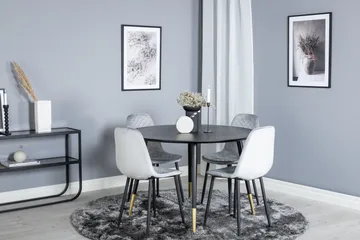 Dipp Matgrupp 115 cm Rund med 4 Polar stolar - Svart/Guld - Products - Möbler - Bord & matgrupp - Matgrupp