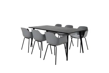 Dipp Matgrupp 180 cm Rektangulär med 6 Comfort stolar - Svart - Products - Möbler - Bord & matgrupp - Matgrupp