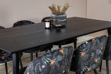 Dipp Matgrupp 180 cm Rektangulär med 6 Velvet stolar - Svart/Guld - Products - Möbler - Bord & matgrupp - Matgrupp