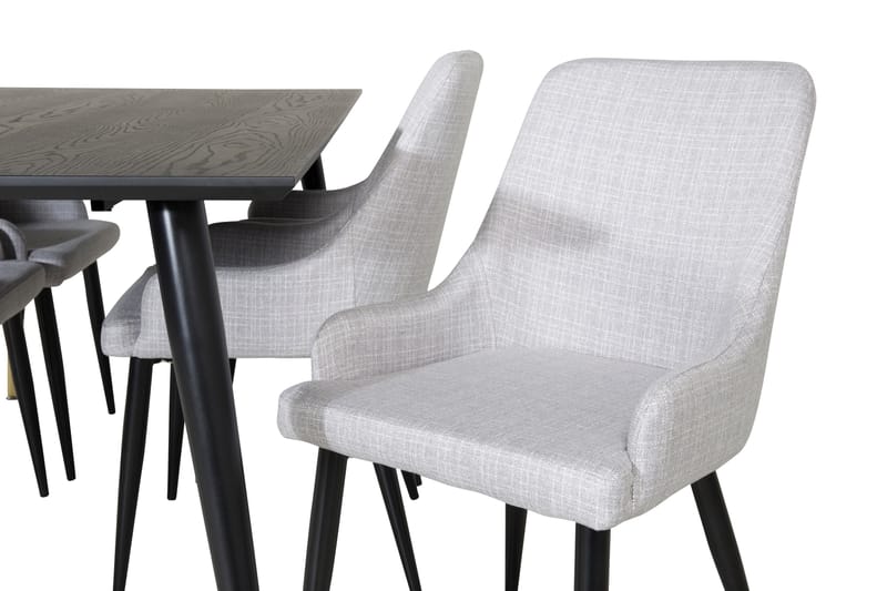 Dipp Matgrupp 180 cm Rektangulär med 6 Plaza stolar - Svart/Guld - Products - Möbler - Bord & matgrupp - Matgrupp