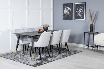 Dipp Matgrupp 180 cm Rektangulär med 6 Plaza stolar - Svart/Guld - Products - Möbler - Bord & matgrupp - Matgrupp