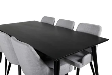 Dipp Matgrupp 180 cm Rektangulär med 6 Plaza stolar - Svart - Products - Möbler - Bord & matgrupp - Matgrupp