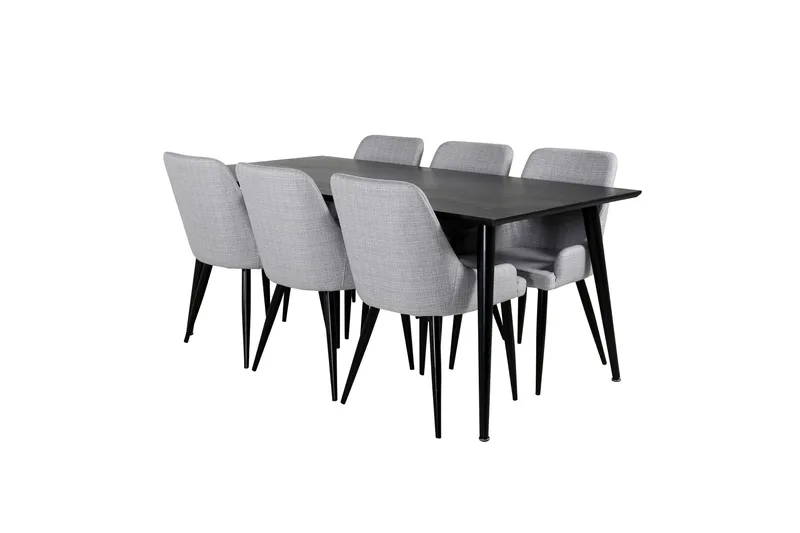 Dipp Matgrupp 180 cm Rektangulär med 6 Plaza stolar - Svart - Products - Möbler - Bord & matgrupp - Matgrupp