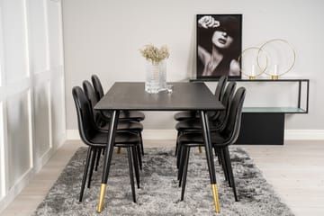 Dipp Matgrupp 180 cm Rektangulär med 6 Polar stolar - Svart/Guld - Products - Möbler - Bord & matgrupp - Matgrupp