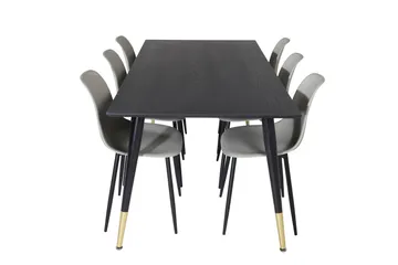 Dipp Matgrupp 180 cm Rektangulär med 6 Polar stolar - Svart/Guld - Products - Möbler - Bord & matgrupp - Matgrupp