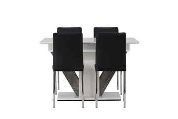 Disa Matgrupp 120 cm Rektangulär med 4 Lily stolar - Svart - Products - Möbler - Bord & matgrupp - Matgrupp