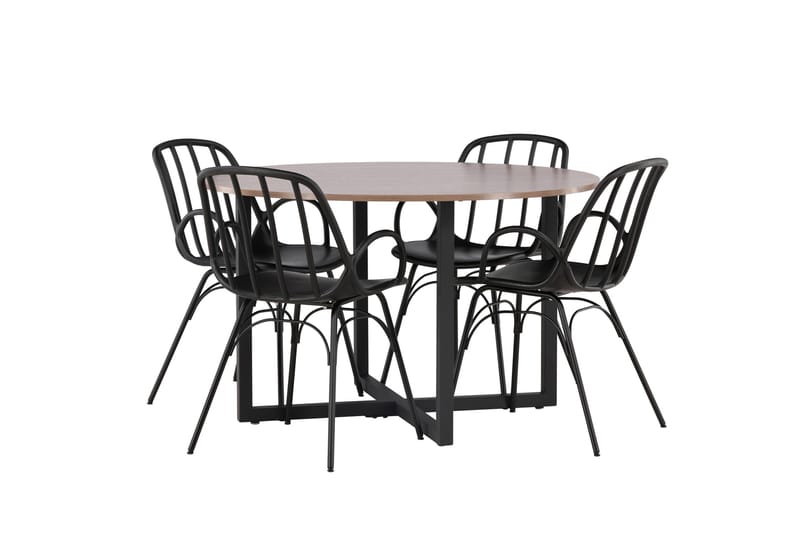 Durango Matgrupp 120 cm Rund med 4 Dyrön Stolar - Valnöt - Products - Möbler - Bord & matgrupp - Matgrupp