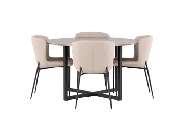 Durango Matgrupp 120 cm Rund med 4 Modesto Stolar - Valnöt - Products - Möbler - Bord & matgrupp - Matgrupp