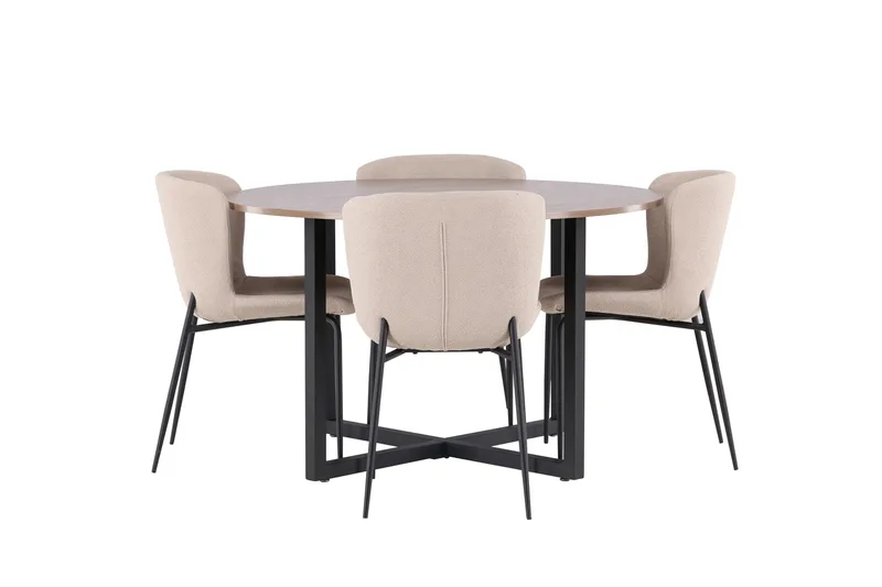 Durango Matgrupp 120 cm Rund med 4 Modesto Stolar - Valnöt - Products - Möbler - Bord & matgrupp - Matgrupp