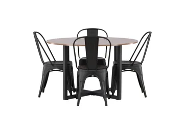 Durango Matgrupp 120 cm Rund med 4 Tempe Stolar - Valnöt - Products - Möbler - Bord & matgrupp - Matgrupp