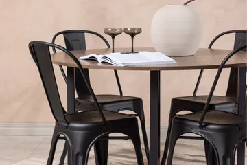 Durango Matgrupp 120 cm Rund med 4 Tempe Stolar - Valnöt - Products - Möbler - Bord & matgrupp - Matgrupp