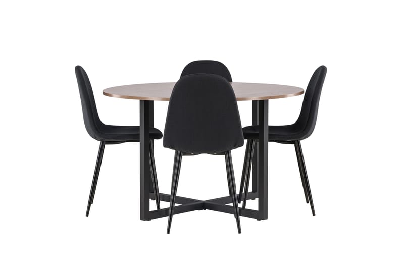 Durango Matgrupp 120 cm Rund med 4 Polar Stolar - Valnöt - Products - Möbler - Bord & matgrupp - Matgrupp