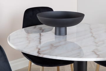 Estelle Matgrupp 106 cm Rund med 4 Polar stolar - Svart/Guld - Products - Möbler - Bord & matgrupp - Matgrupp