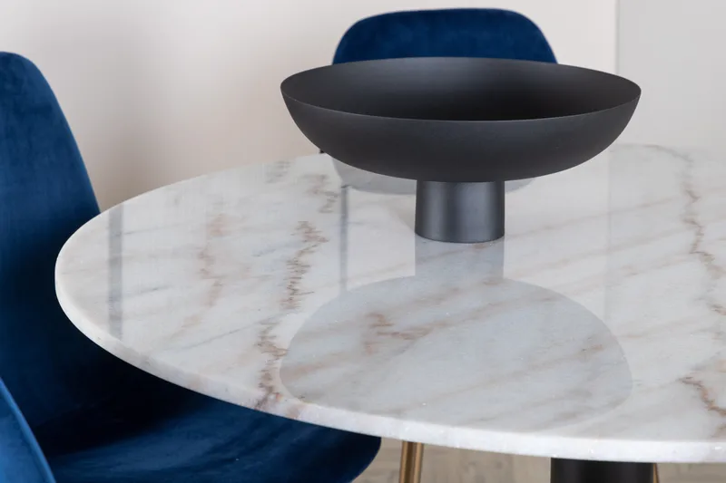 Estelle Matgrupp 106 cm Rund med 6 Polar stolar - Svart - Products - Möbler - Bord & matgrupp - Matgrupp