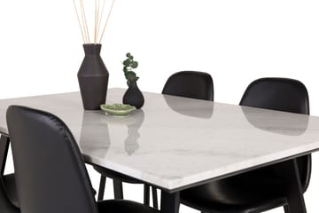 Estelle Matgrupp 140 cm Rektangulär med 4 Polar stolar - Svart - Products - Möbler - Bord & matgrupp - Matgrupp