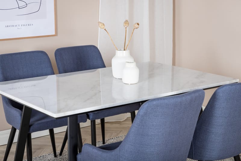 Estelle Matgrupp 140 cm Rektangulär med 4 Plaza stolar - Svart - Products - Möbler - Bord & matgrupp - Matgrupp