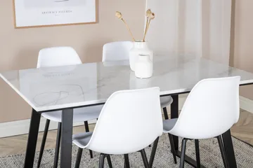 Estelle Matgrupp 140 cm Rektangulär med 4 Polar stolar - Svart - Products - Möbler - Bord & matgrupp - Matgrupp