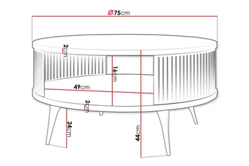 Galia Soffbord 75 cm - Guld/Vit - Products - Möbler - Bord & matgrupp - Soffbord