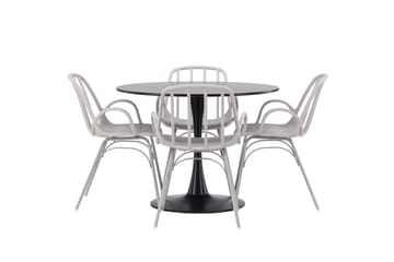 Glade Matgrupp 100 cm Rund med 4 Dyrön stolar - Svart - Products - Möbler - Bord & matgrupp - Matgrupp