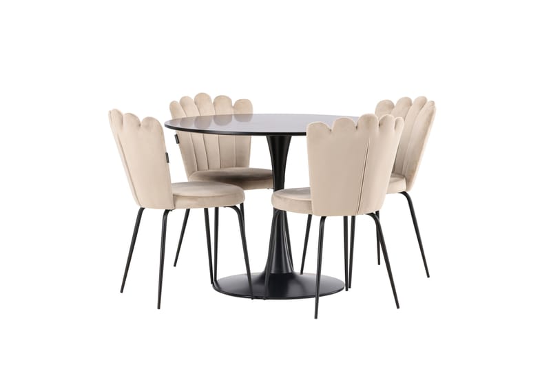 Glade Matgrupp 100 cm Rund med 4 Limhamn stolar - Beige - Products - Möbler - Bord & matgrupp - Matgrupp