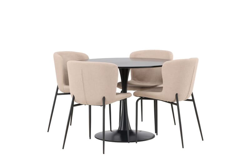 Glade Matgrupp 100 cm Rund med 4 Modesto stolar - Beige - Products - Möbler - Bord & matgrupp - Matgrupp