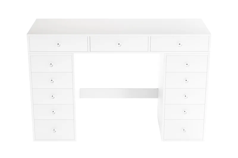 Glow Stort sminkbord utan spegel - Förvaring med lådor 120 cm, Vit