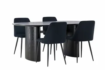 Isolde Matgrupp 180 cm Oval med 4 Night stolar - Svart - Products - Möbler - Bord & matgrupp - Matgrupp