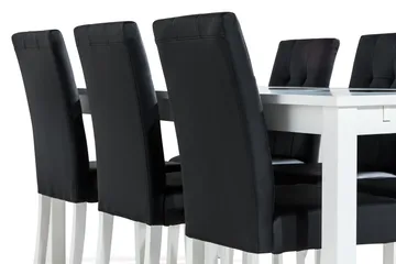 Jasmin Matgrupp 180 + 6 Stolar Utdragbart matbord - Vit / Svart - Products - Möbler - Bord & matgrupp - Matgrupp