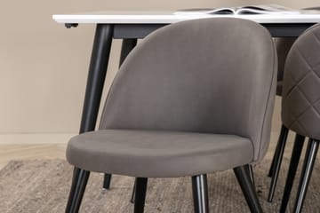 Jimmy Matgrupp 195 cm Rektangulär med 6 Velvet stolar - Svart - Products - Möbler - Bord & matgrupp - Matgrupp