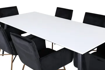 Jimmy Matgrupp 195 cm Rektangulär med 6 Petra stolar - Svart - Products - Möbler - Bord & matgrupp - Matgrupp