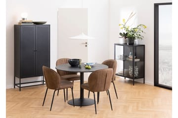 Jora Matbord 110 cm Runt - Svart/Matt Svart - Products - Möbler - Bord & matgrupp - Marmorbord