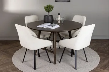 Kaseidon Matgrupp 100 cm Rund med 4 Rosie stolar - Beige - Products - Möbler - Bord & matgrupp - Matgrupp