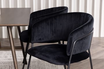 Kaseidon Matgrupp 120 cm Rektangulär med 4 Selma Stolar - Svart - Products - Möbler - Bord & matgrupp - Matgrupp