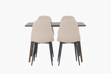 Kaseidon Matgrupp 120 cm Rektangulär med 4 Polar stolar - Beige - Products - Möbler - Bord & matgrupp - Matgrupp