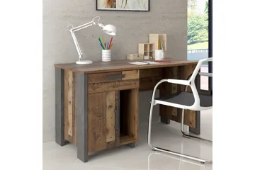 Cadle Skrivbord 127 cm med Förvaring Låda + Skåp - Brun/Grå - Products - Möbler - Bord & matgrupp - Kontorsbord - Datorbord