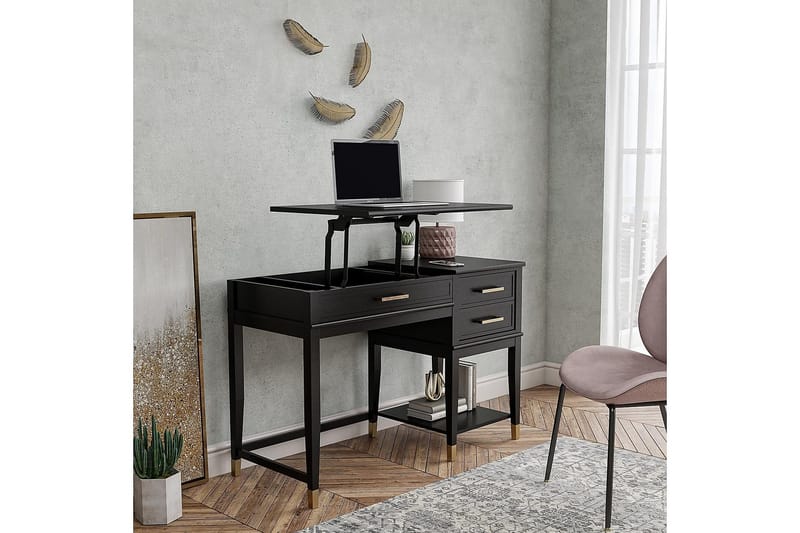 Westerleigh Skrivbord 116 cm Höj- och sänkbar 3 Lådor Svart - CosmoLiving - Products - Möbler - Bord & matgrupp - Kontorsbord - Skrivbord