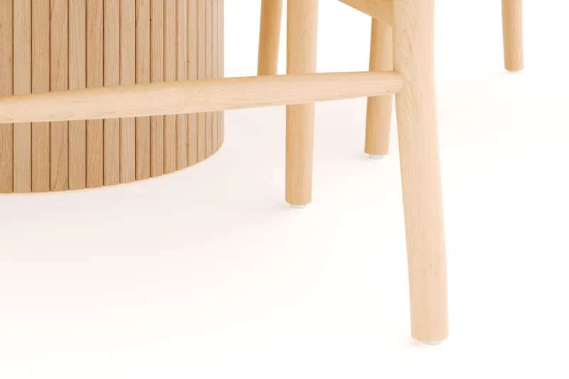 Kopparbo Matgrupp 106 cm Rund Förlängningsbart med 4 Dastoori Matstolar - Whitewash - Products - Möbler - Bord & matgrupp - Matgrupp