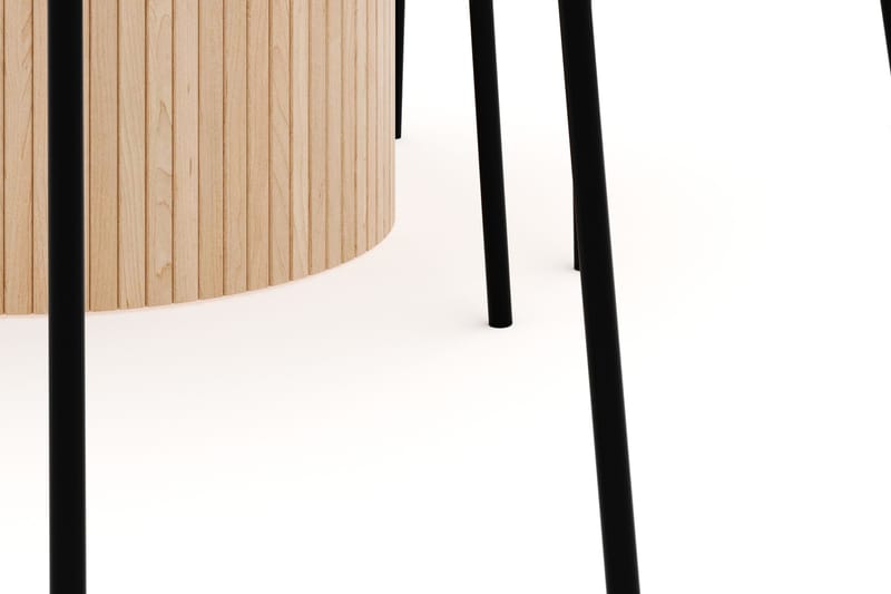 Kopparbo Matgrupp 130 cm Rund Förlängningsbart med 4 Gemmiano Matstolar - Whitewash - Products - Möbler - Bord & matgrupp - Matgrupp